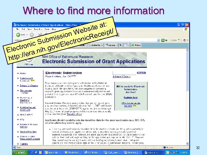 Where to find more information : ite at t/ s Web eceip n issio