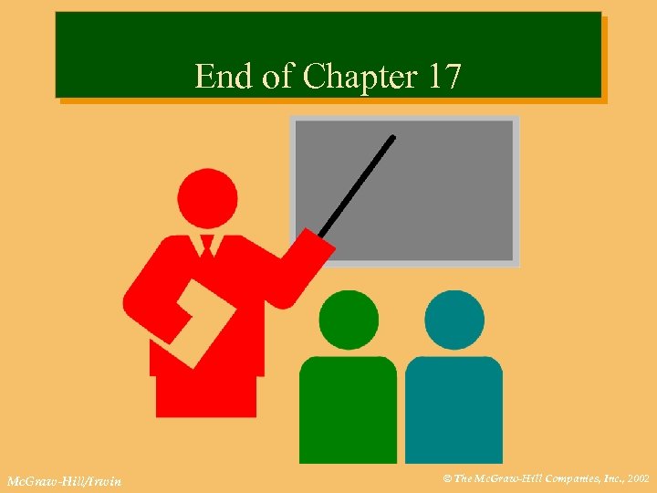 End of Chapter 17 Mc. Graw-Hill/Irwin © The Mc. Graw-Hill Companies, Inc. , 2002