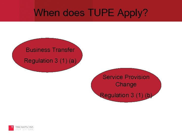 When does TUPE Apply? Business Transfer Regulation 3 (1) (a) Service Provision Change Regulation