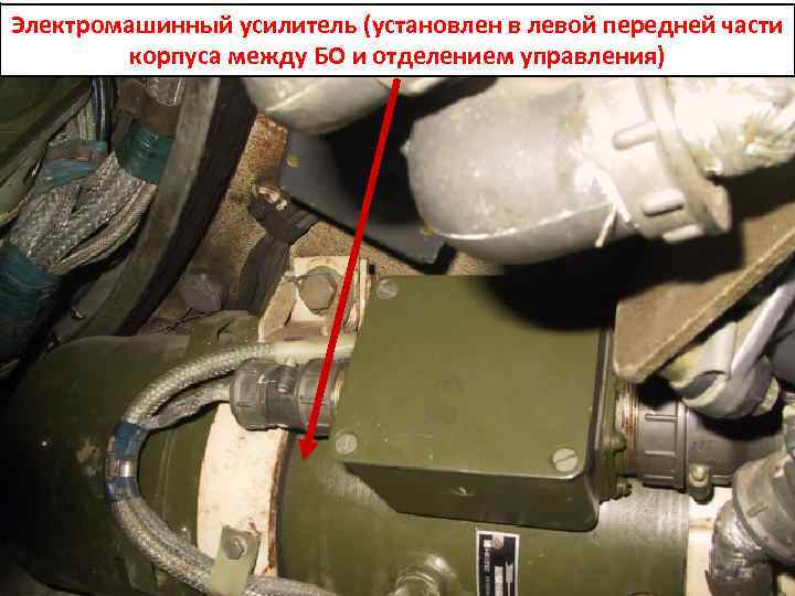Электромашинный усилитель (установлен в левой передней части корпуса между БО и отделением управления) 