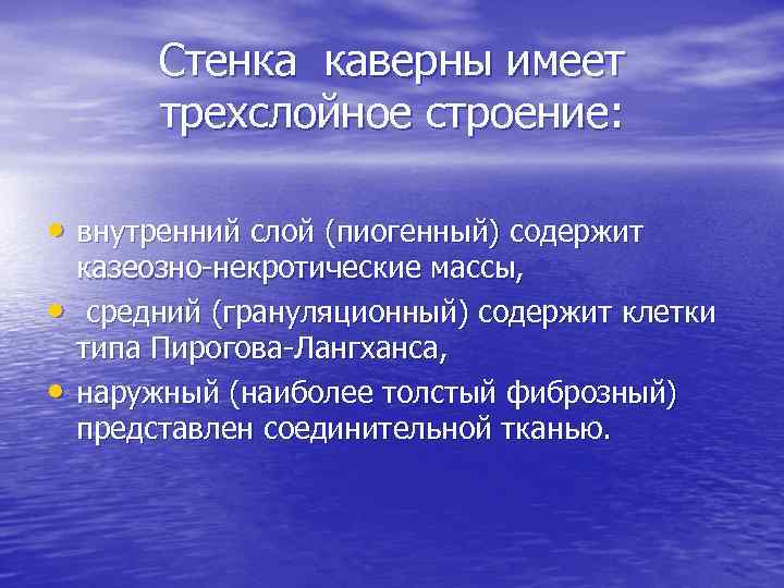 Строение стенки каверны