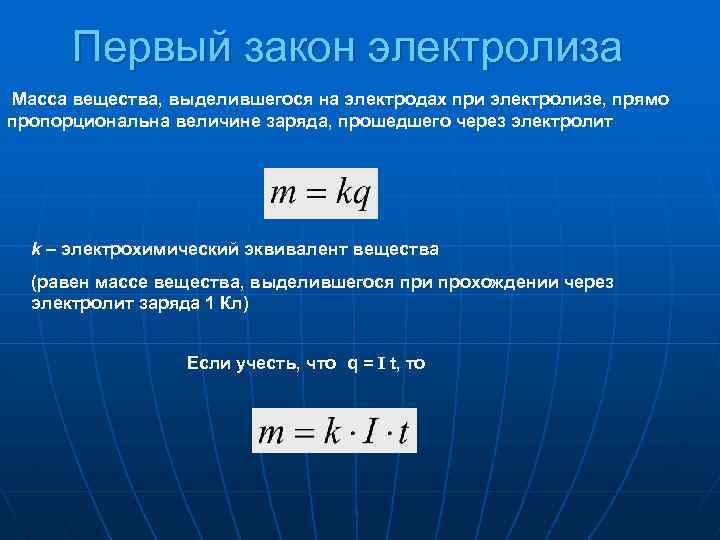 Электрический ток в жидкостях закон электролиза презентация 10 класс