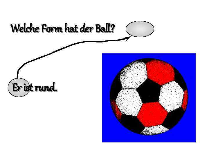 Welche Form hat der Ball? Er ist rund. 