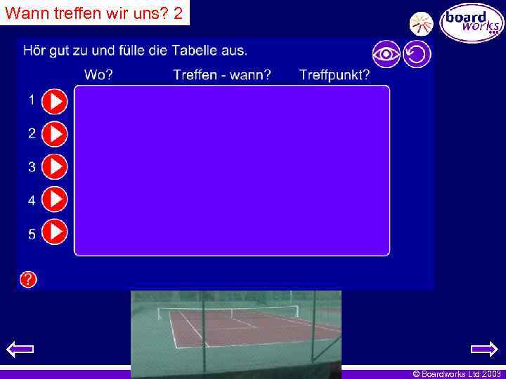 Wann treffen wir uns? 2 © Boardworks Ltd 2003 