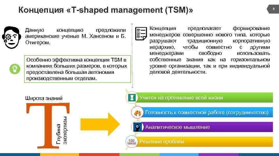 Концепция «T-shaped management (TSM)» Данную концепцию предложили американские ученые М. Хансеном и Б. Отигером.