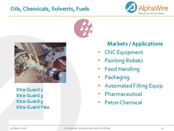 Oils, Chemicals, Solvents, Fuels Xtra-Guard 2 Xtra-Guard 3 Xtra-Guard 5 Xtra-Guard Flex 18 March