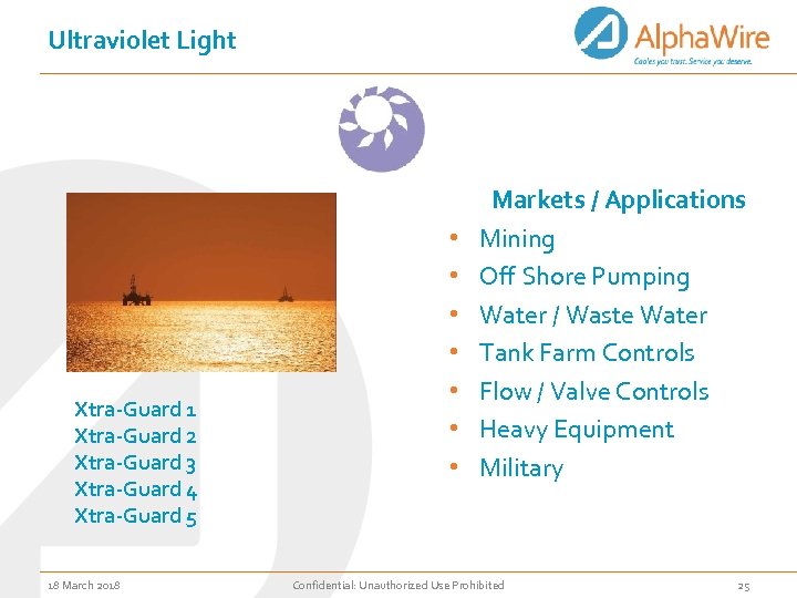 Ultraviolet Light Xtra-Guard 1 Xtra-Guard 2 Xtra-Guard 3 Xtra-Guard 4 Xtra-Guard 5 18 March