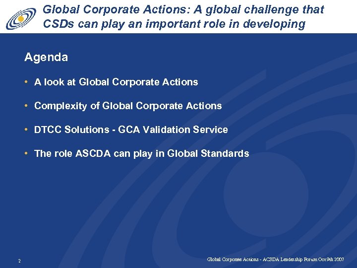 Global Corporate Actions: A global challenge that CSDs can play an important role in