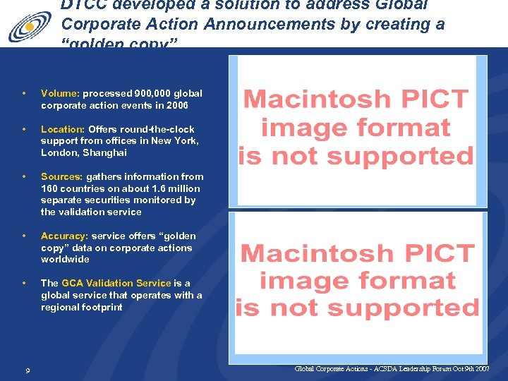 DTCC developed a solution to address Global Corporate Action Announcements by creating a “golden
