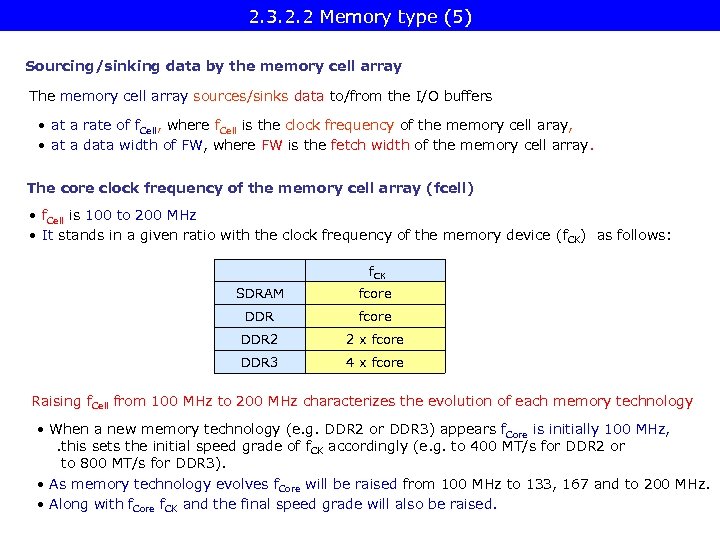 2. 3. 2. 2 Memory type (5) Sourcing/sinking data by the memory cell array