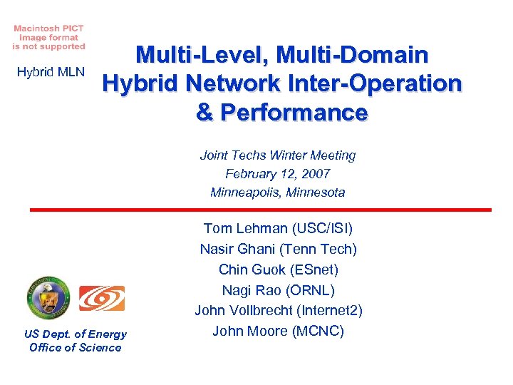Hybrid MLN Multi-Level, Multi-Domain Hybrid Network Inter-Operation & Performance Joint Techs Winter Meeting February