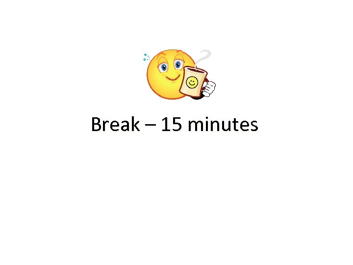 Break – 15 minutes 