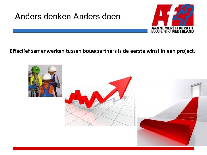 Anders denken Anders doen Effectief samenwerken tussen bouwpartners is de eerste winst in een