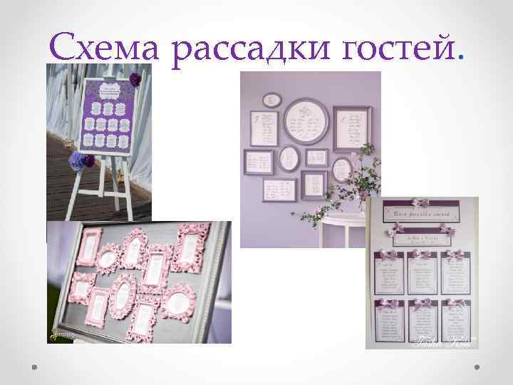 Схема рассадки гостей. 