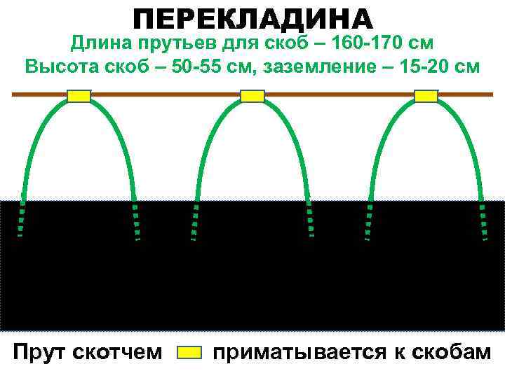ПЕРЕКЛАДИНА Длина прутьев для скоб – 160 -170 см Высота скоб – 50 -55