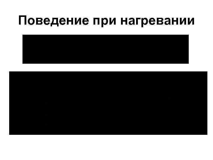 Поведение при нагревании 