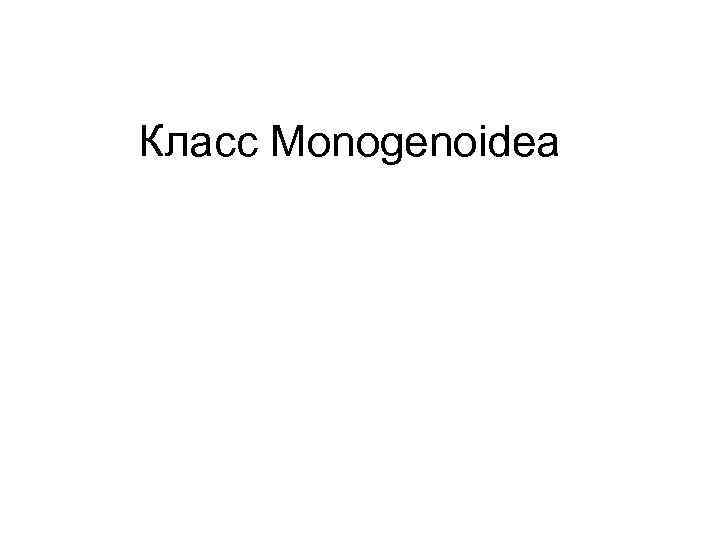 Класс Monogenoidea 