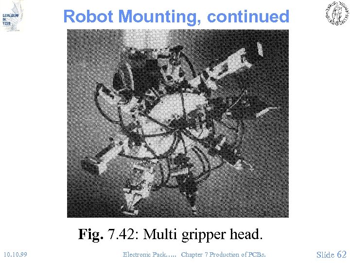 Robot Mounting, continued Fig. 7. 42: Multi gripper head. 10. 99 Electronic Pack…. .