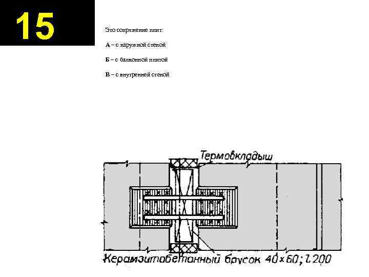 15 Это сопряжение плит: А – с наружной стеной Б – с балконной плитой