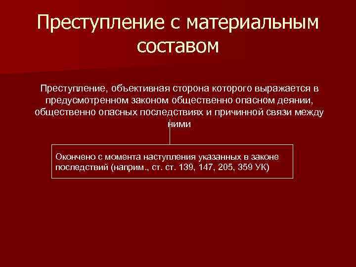 Состав объективной стороны