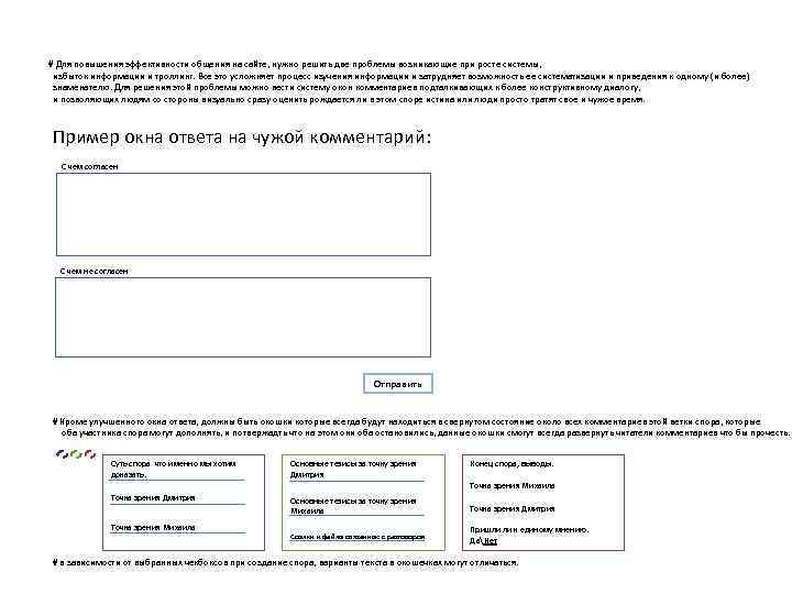 # Для повышения эффективности общения на сайте, нужно решить две проблемы возникающие при росте