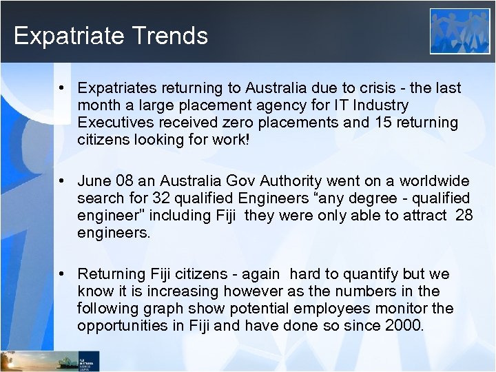 Expatriate Trends • Expatriates returning to Australia due to crisis - the last month