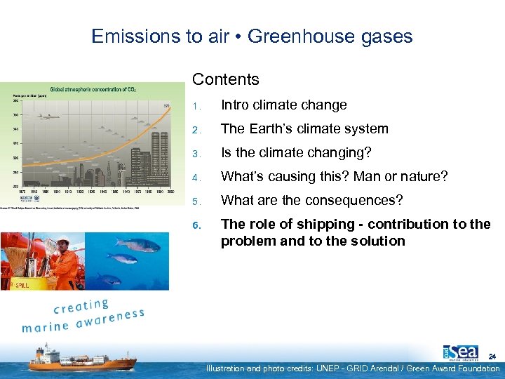 Emissions to air • Greenhouse gases Contents 1. Intro climate change 2. The Earth’s