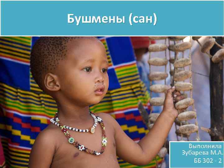 Бушмены (сан) Выполнила Зубарева М. А. ББ 302 - 2 