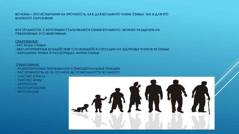 БОЛЕЗНЬ – ЭТО ИСПЫТАНИЕ НА ПРОЧНОСТЬ, КАК ДЛЯ БОЛЬНОГО ЧЛЕНА СЕМЬИ, ТАК И ДЛЯ