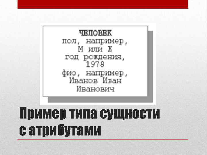 Пример типа сущности с атрибутами 