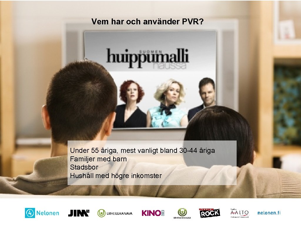 Vem har och använder PVR? Otsikko Under 55 åriga, mest vanligt bland 30 -44