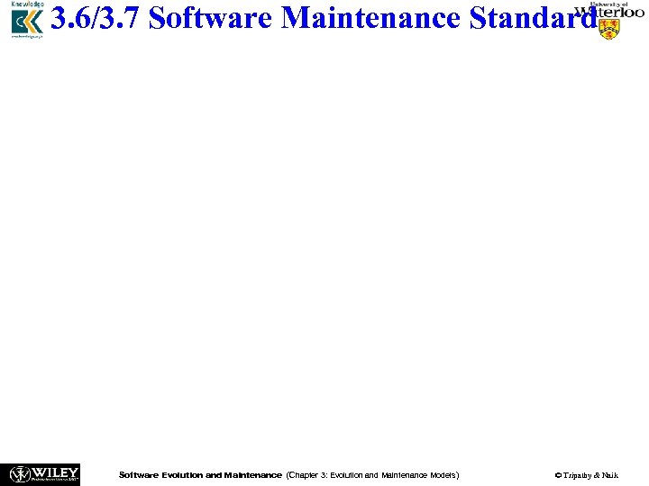 3. 6/3. 7 Software Maintenance Standard n n n IEEE and ISO have both