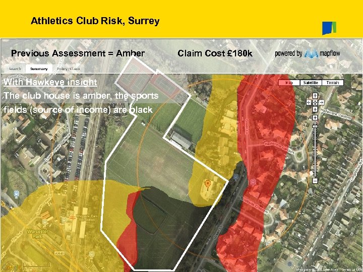 Athletics Club Risk, Surrey Previous Assessment = Amber Claim Cost £ 180 k With