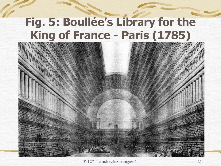 Fig. 5: Boullée’s Library for the King of France - Paris (1785) K 127