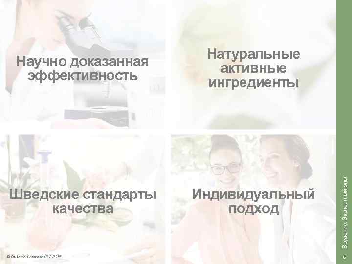 Натуральные активные ингредиенты Шведские стандарты качества Индивидуальный подход © Oriflame Cosmetics SA 2015 Введение.