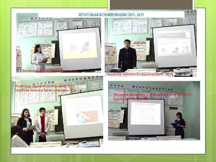 ИТОГОВАЯ КОНФЕРЕНЦИЯ СНО, 2017 Семененко Виктория Павловна, Аметова Эдие Исмаиловна, 217 Терехов Никита Вячеславович,
