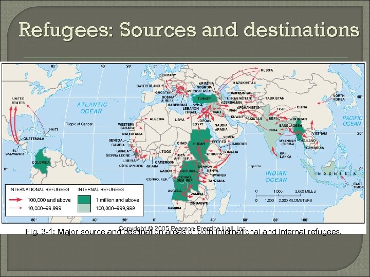 Refugees: Sources and destinations Fig. 3 -1: Major source and destination areas of both