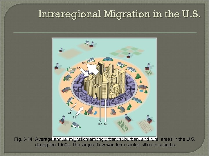 Intraregional Migration in the U. S. Fig. 3 -14: Average annual migration among urban,