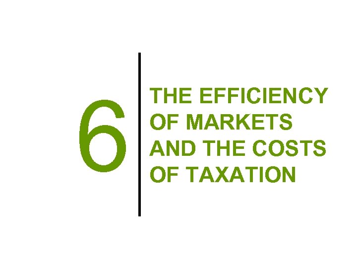 6 THE EFFICIENCY OF MARKETS AND THE COSTS OF TAXATION 