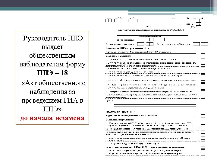 Форма ппэ 18 маш акт общественного наблюдения образец