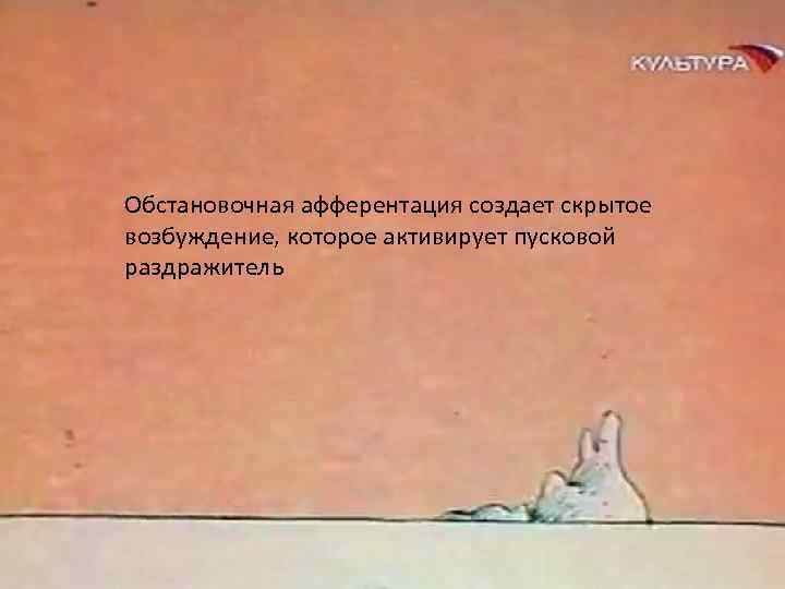 Обстановочная афферентация создает скрытое возбуждение, которое активирует пусковой раздражитель 