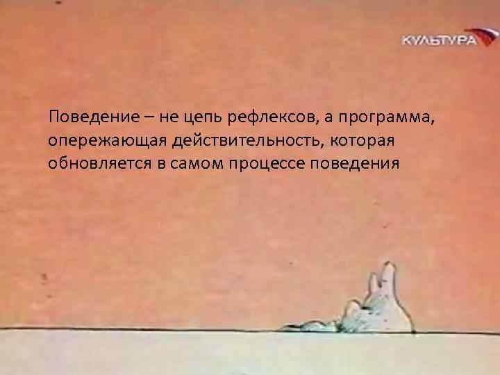 Поведение – не цепь рефлексов, а программа, опережающая действительность, которая обновляется в самом процессе