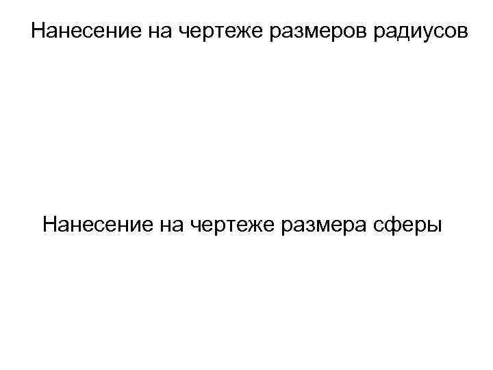 Нанесение на чертеже размеров радиусов Нанесение на чертеже размера сферы 