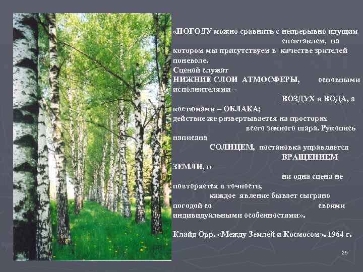  «ПОГОДУ можно сравнить с непрерывно идущим спектаклем, на котором мы присутствуем в качестве