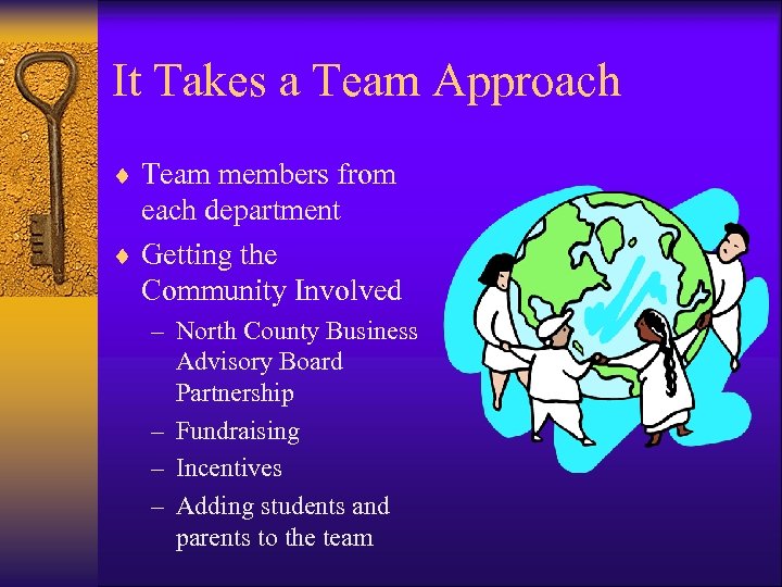 It Takes a Team Approach ¨ Team members from each department ¨ Getting the