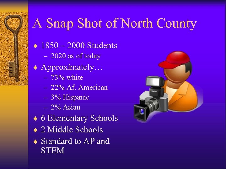 A Snap Shot of North County ¨ 1850 – 2000 Students – 2020 as