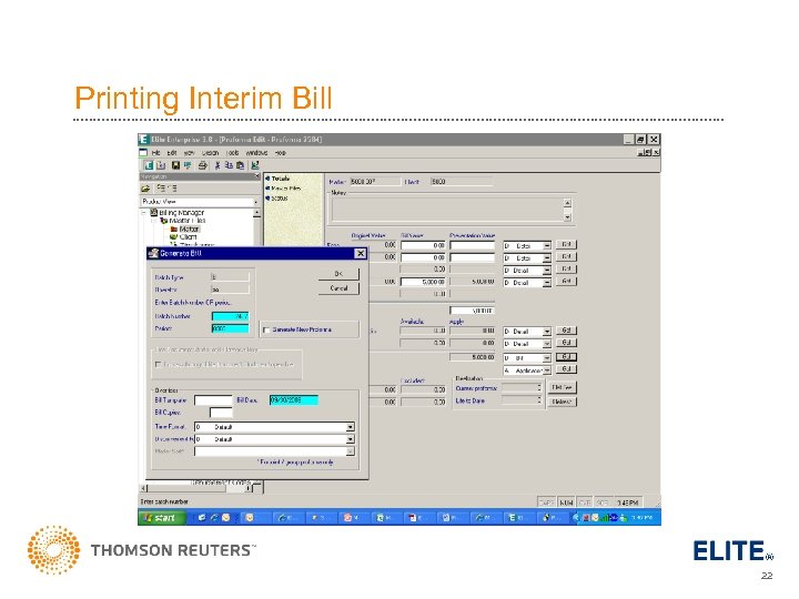 Printing Interim Bill 22 