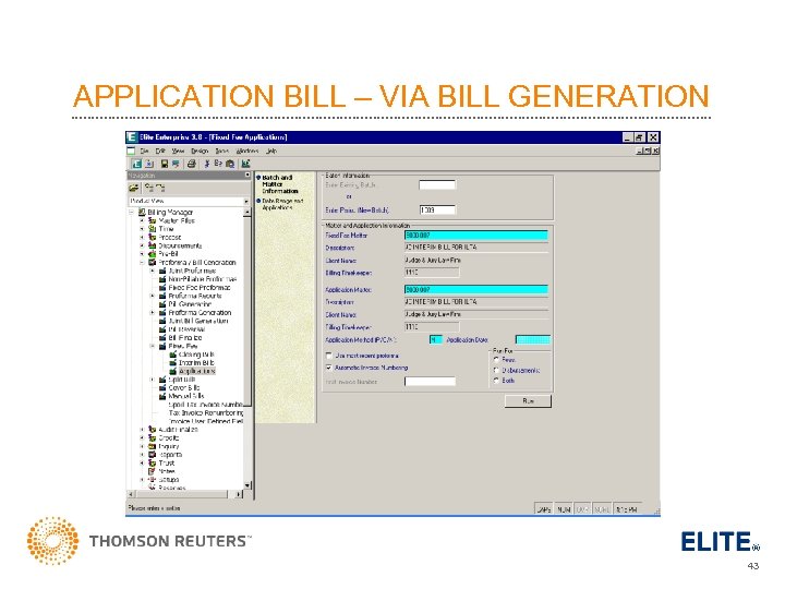 APPLICATION BILL – VIA BILL GENERATION 43 