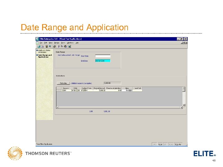 Date Range and Application 48 