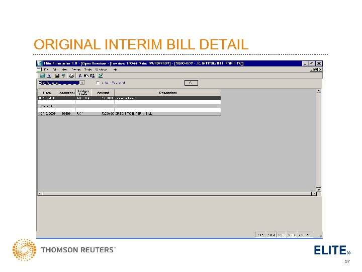 ORIGINAL INTERIM BILL DETAIL 57 